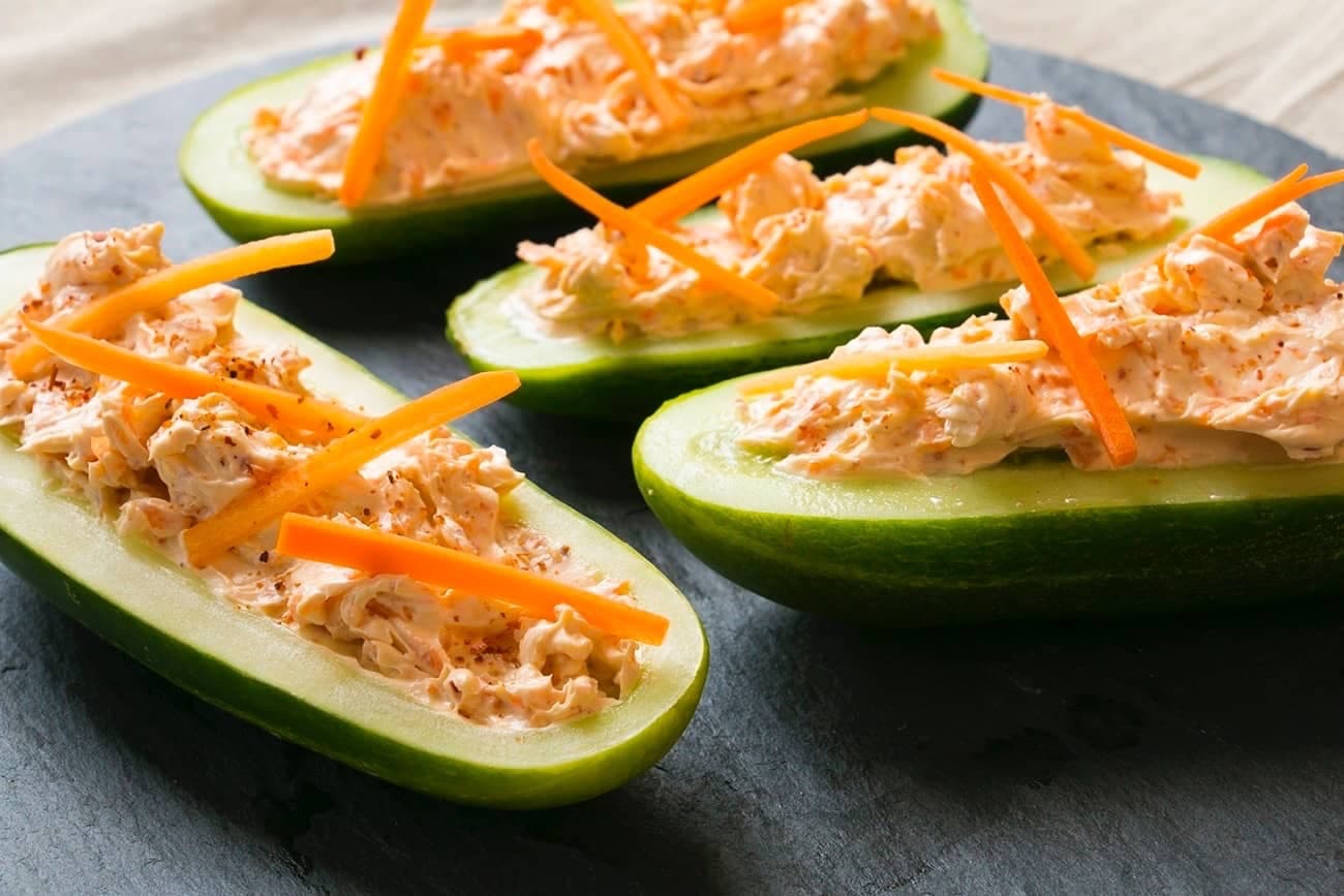 Cream Cheese Cucumber Boats