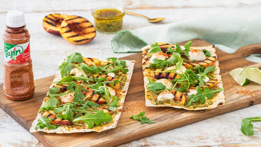 Peach and Pesto Flatbread