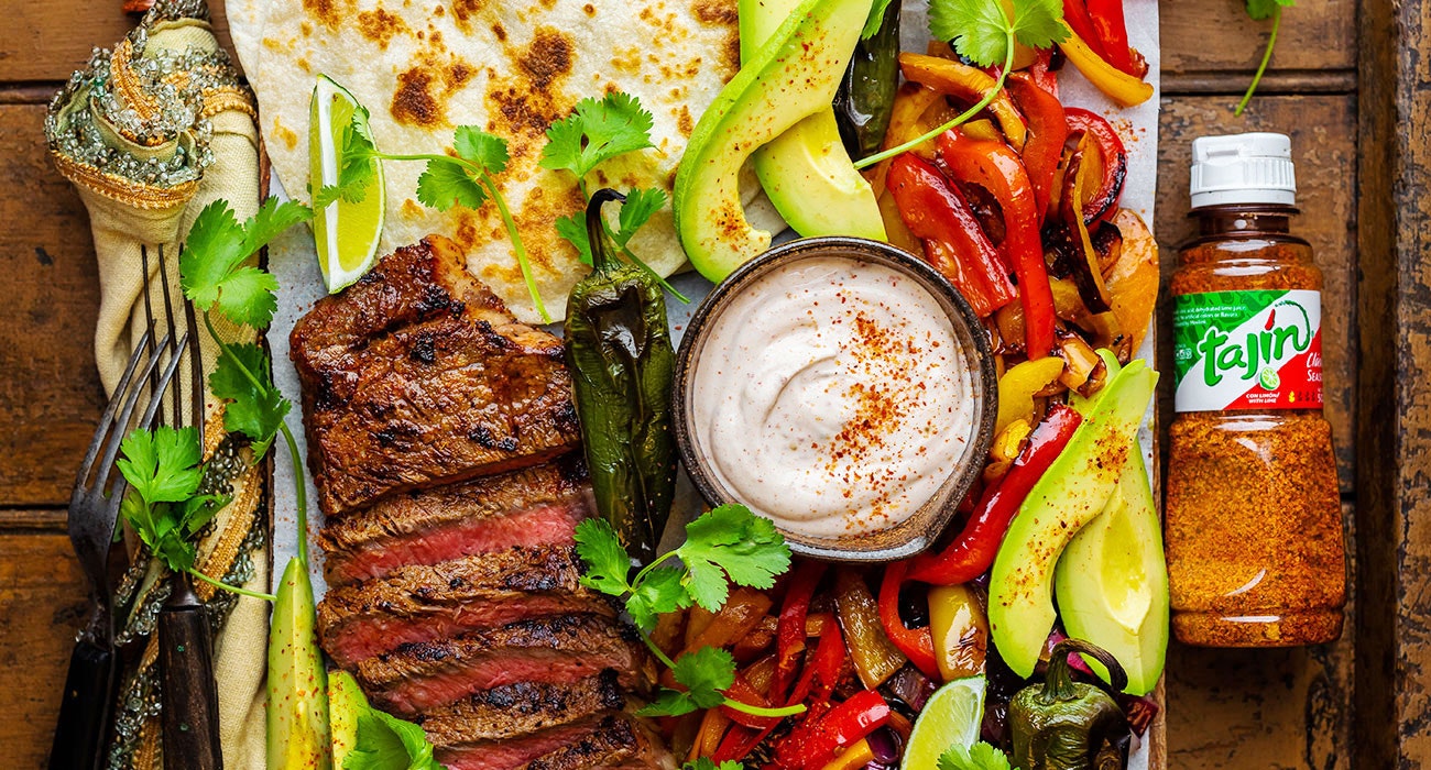 Grilled Tajín-Crusted Steak Fajitas