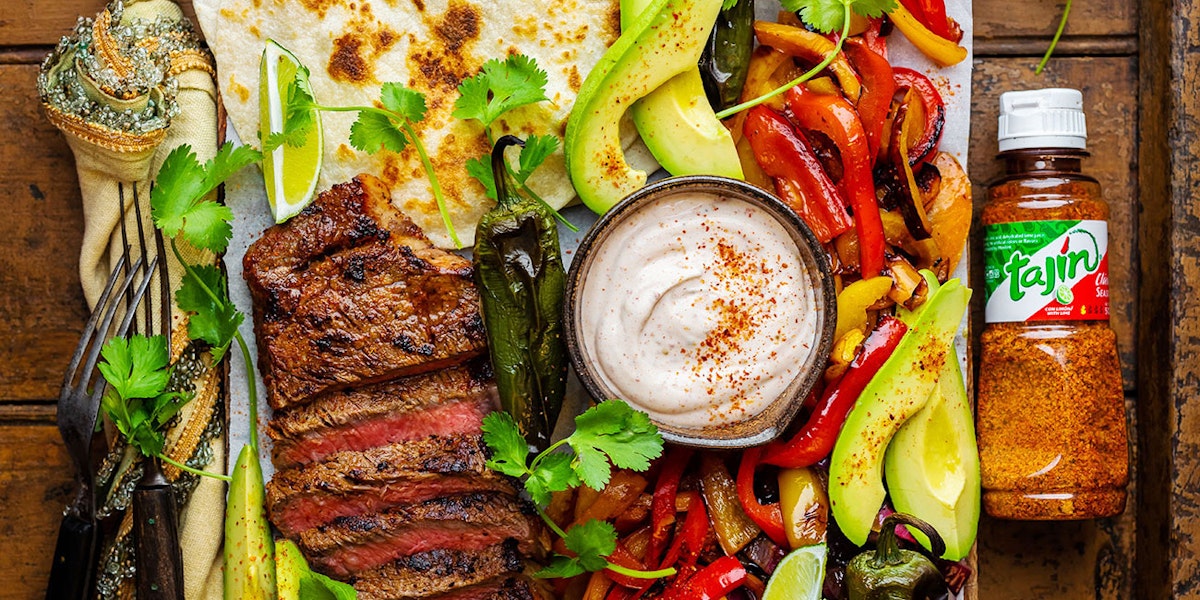 Grillade Fajitas med Tajín-panerat Biff Kött