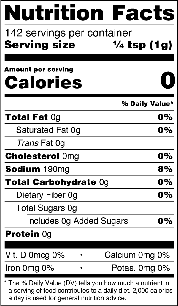 TAJÍN® Clásico Chilipulver - 5oz Nutrition Facts 5oz