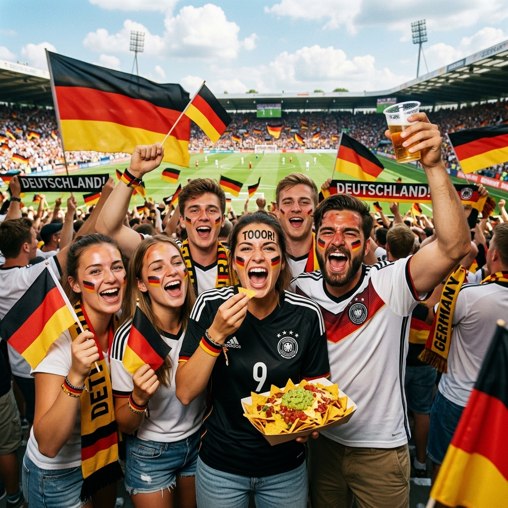 German football fans celebrating