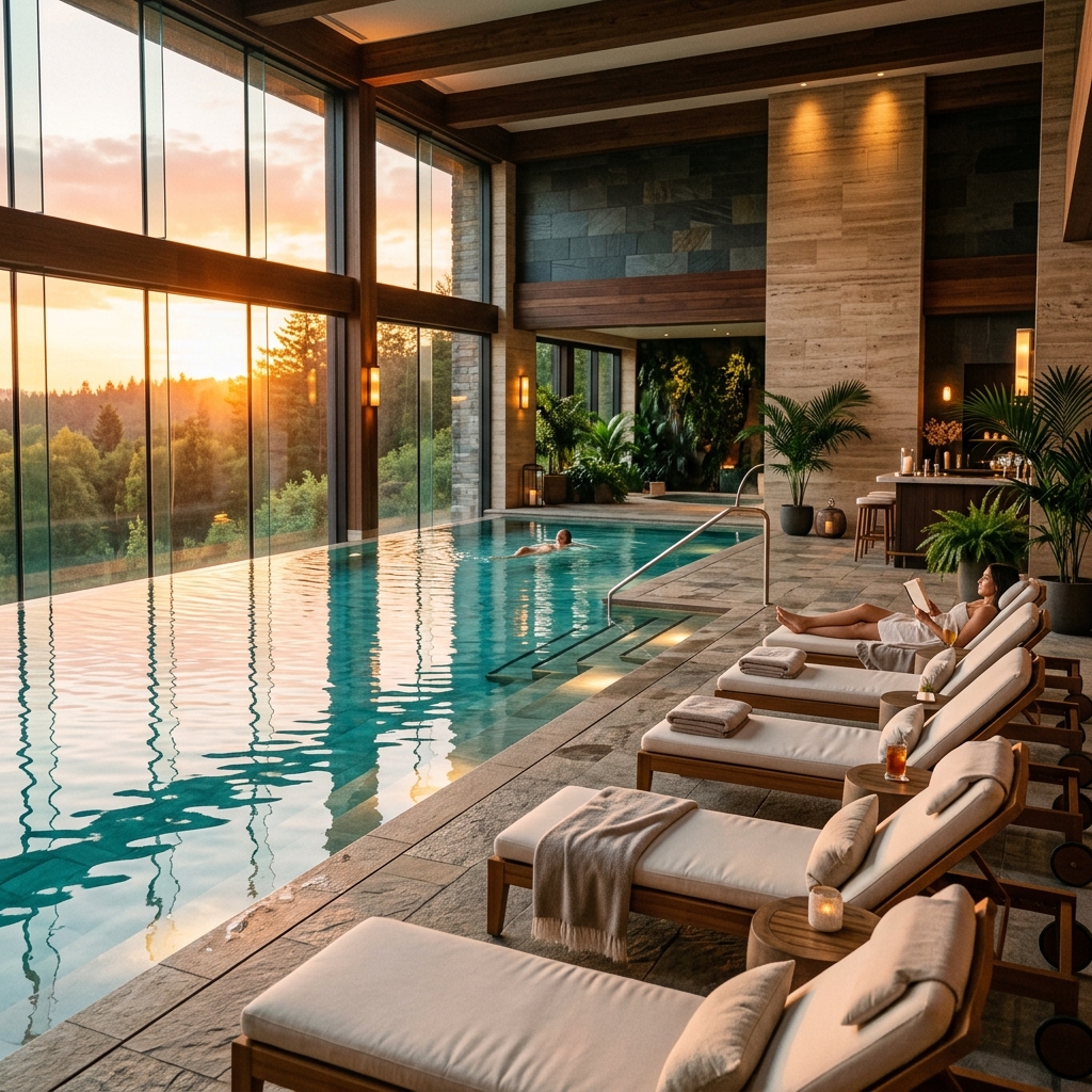 Luxury spa resort pool