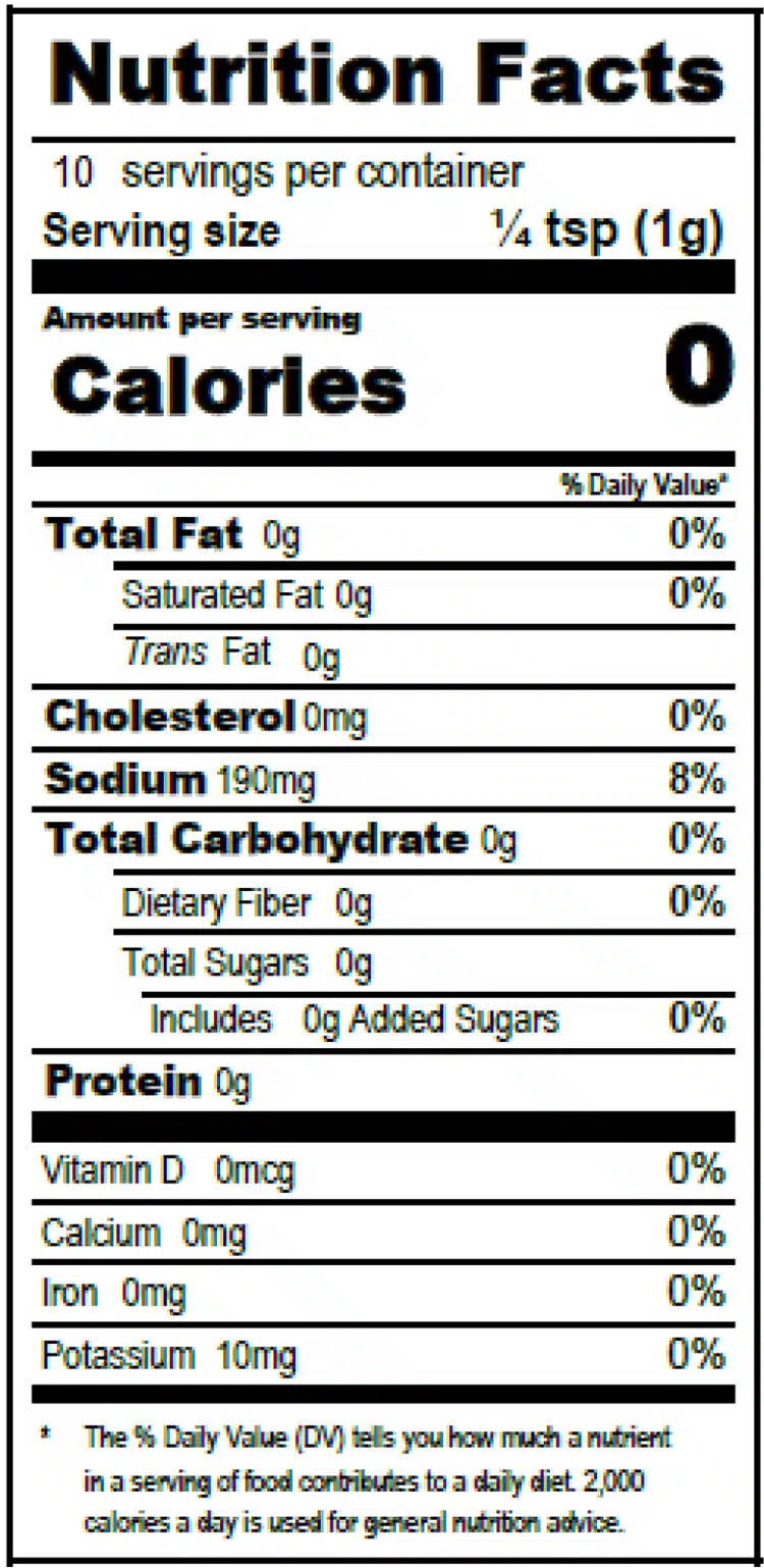 TAJÍN® Fruit Seasoning - Mini Nutrition Facts Mini (10g)