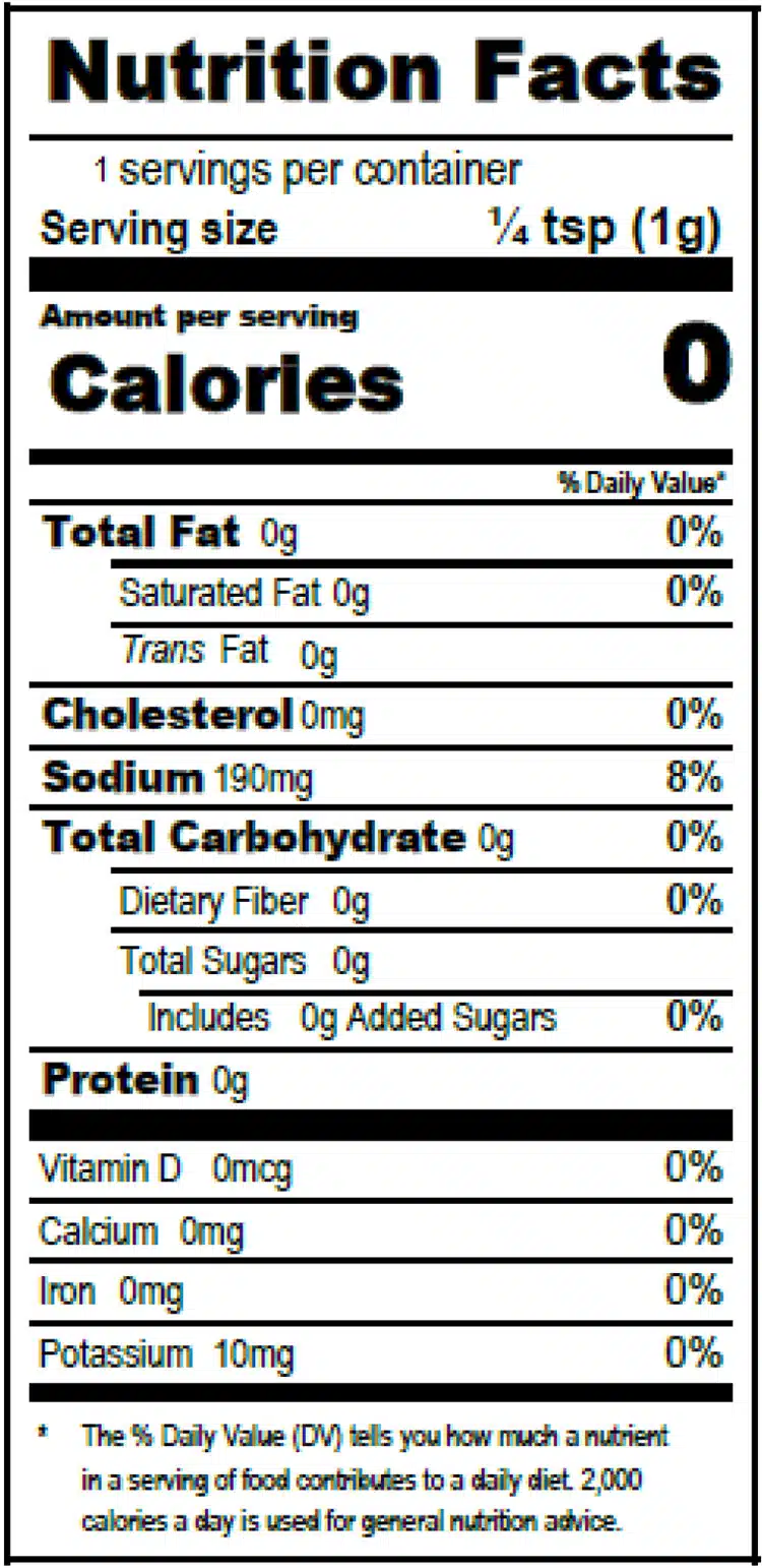 TAJÍN® Fruit Seasoning - Sachet Nutrition Facts Sachet (1g)