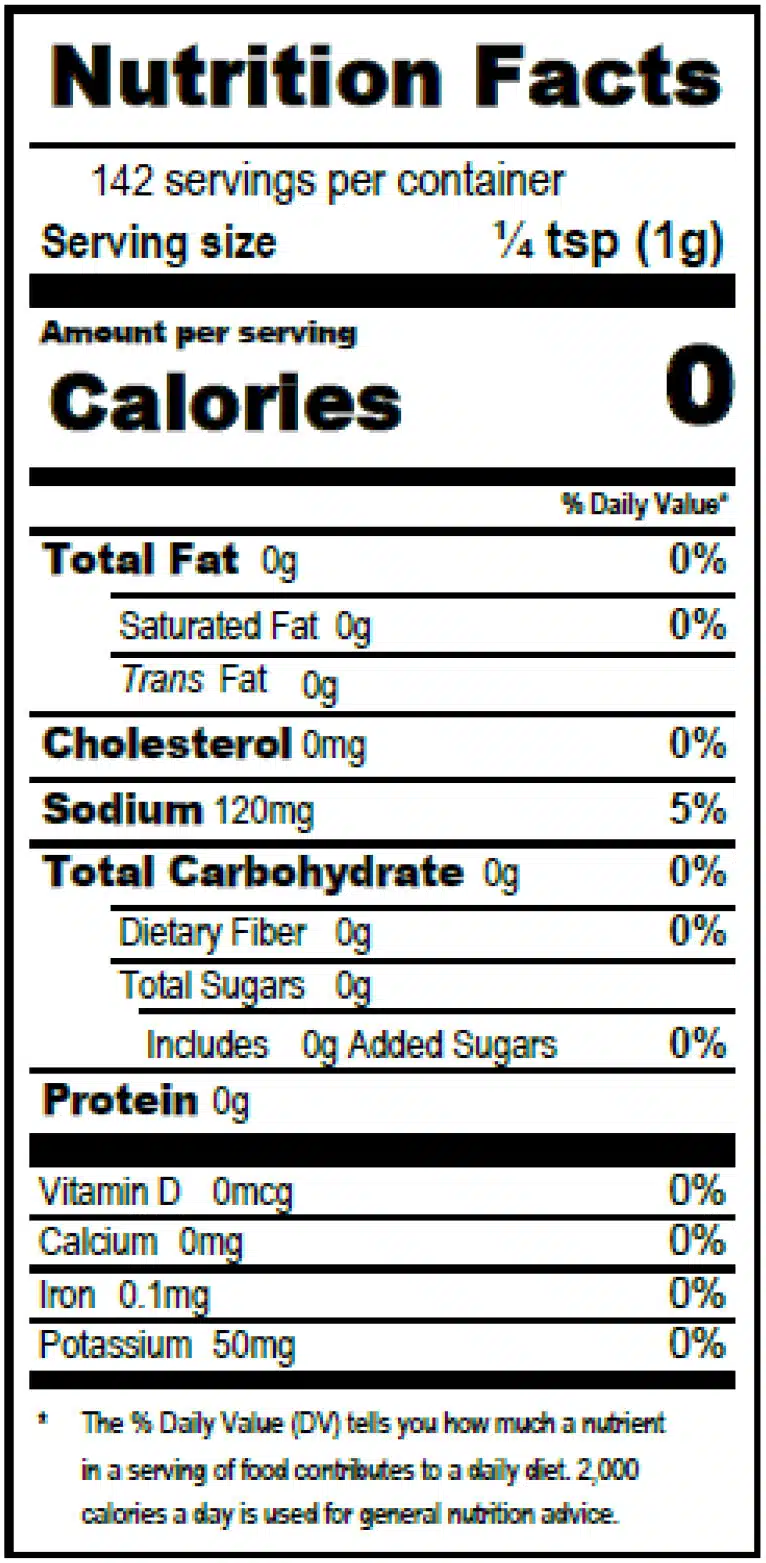 TAJÍN® Fruit Seasoning Low Sodium Nutrition Facts 142g