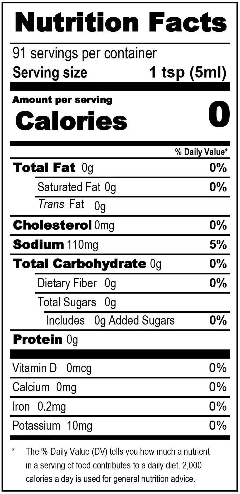 TAJÍN® Mild Hot Sauce Nutrition Facts 475ml