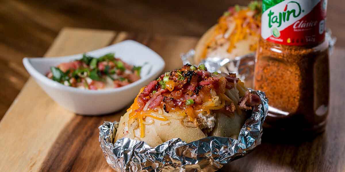 Cheesy Bacon Stuffed Potato TAJIN a unique blend of mild