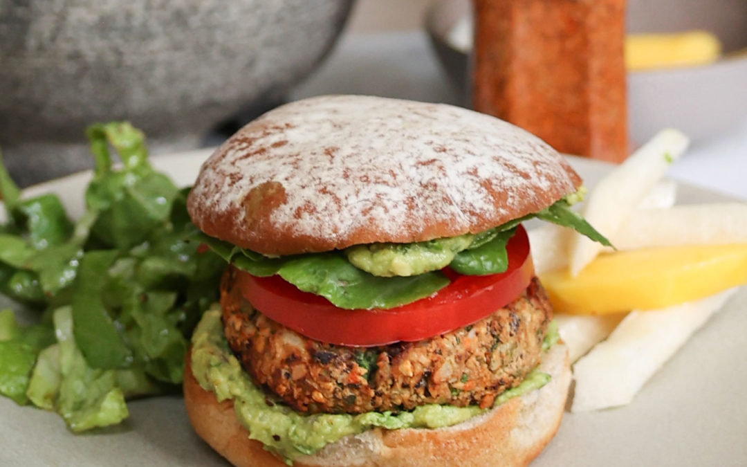 Hamburguesas de Frijoles Negros Tajín